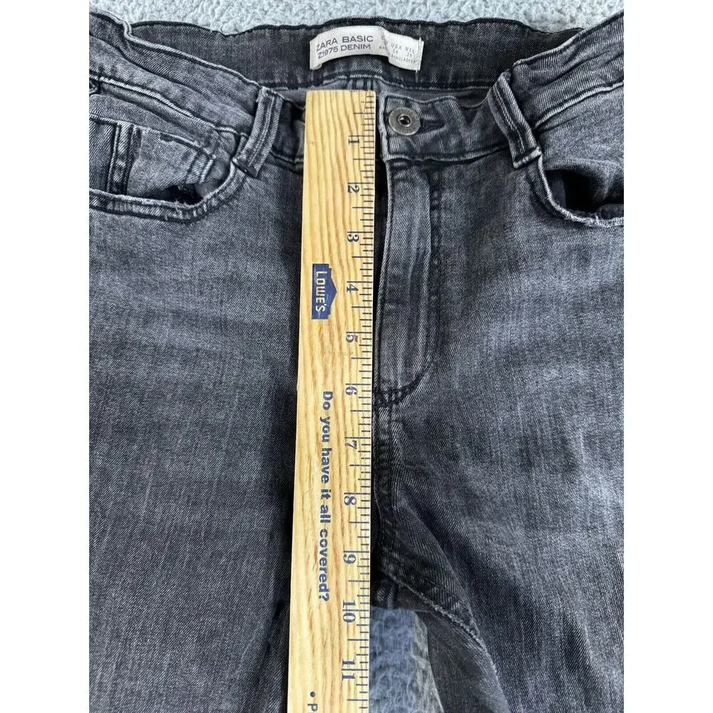 Zara Jeans Women‎ 4 Skinny Mid Rise Black Denim Casual Basic Minimalist 24x26